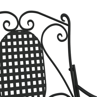 vidaXL Rocking Bench | Black | Steel | Standard | Rocking Bench | Rectangular