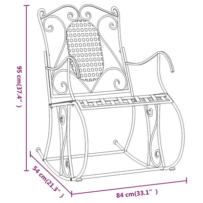 vidaXL Rocking Bench | Black | Steel | Standard | Rocking Bench | Rectangular