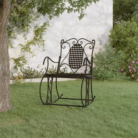 vidaXL Rocking Bench | Black | Steel | Standard | Rocking Bench | Rectangular