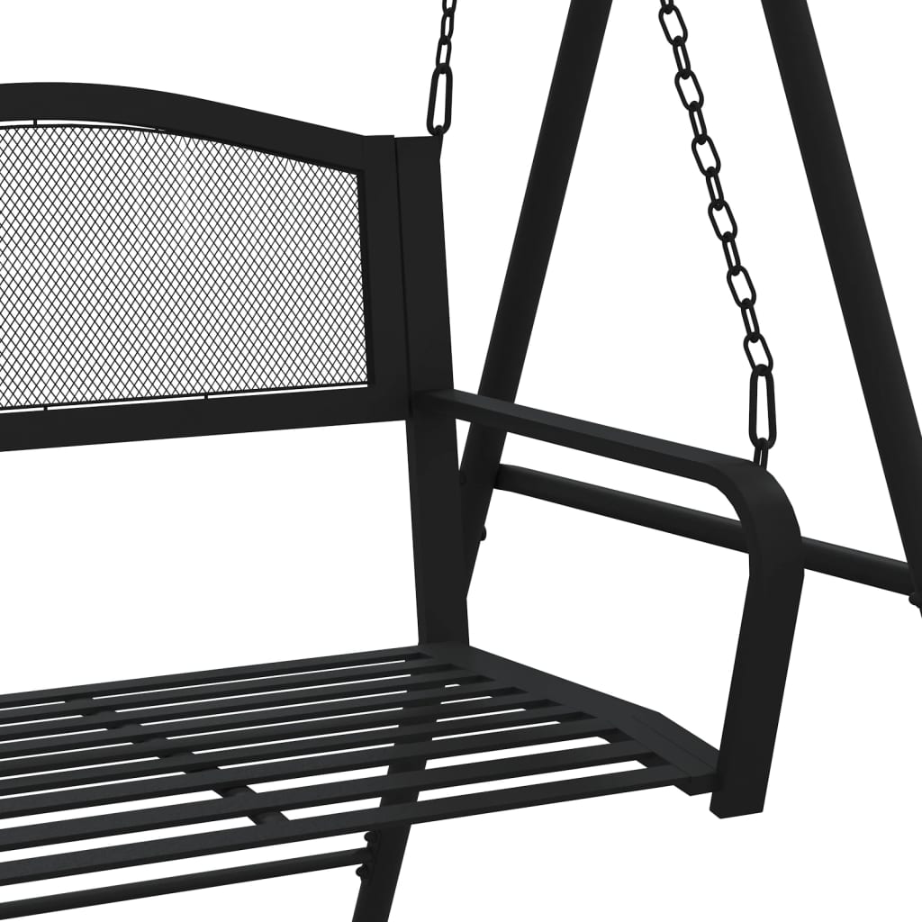 vidaXL Swing Bench | Black | Steel | Medium | Durable | Swing Bench