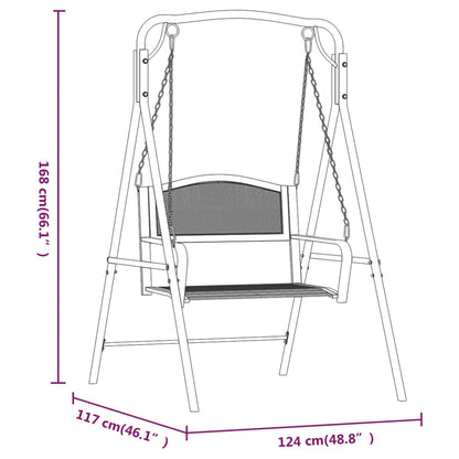 vidaXL Swing Bench | Black | Steel | Medium | Durable | Swing Bench
