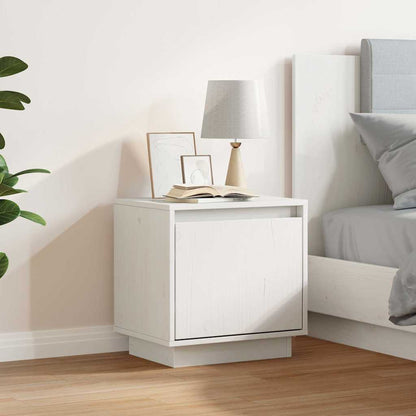 813307 vidaXL Bedside Cabinet White 40x30x40 cm Solid Wood Pine