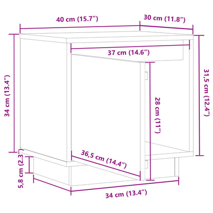 vidaXL Bedside Cabinet White 40x30x40 cm Solid Wood Pine