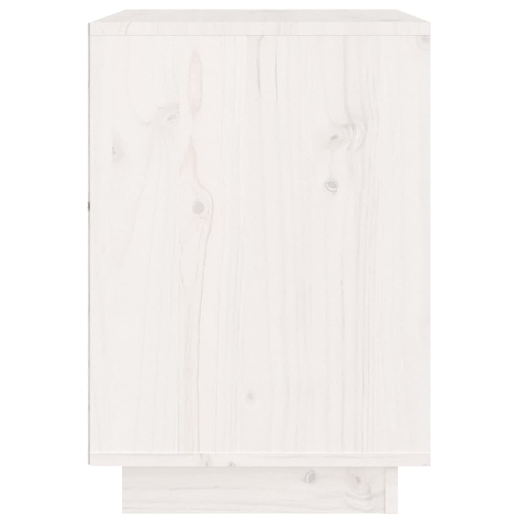 vidaXL Bedside Cabinet White 40x35x50 cm Solid Wood Pine