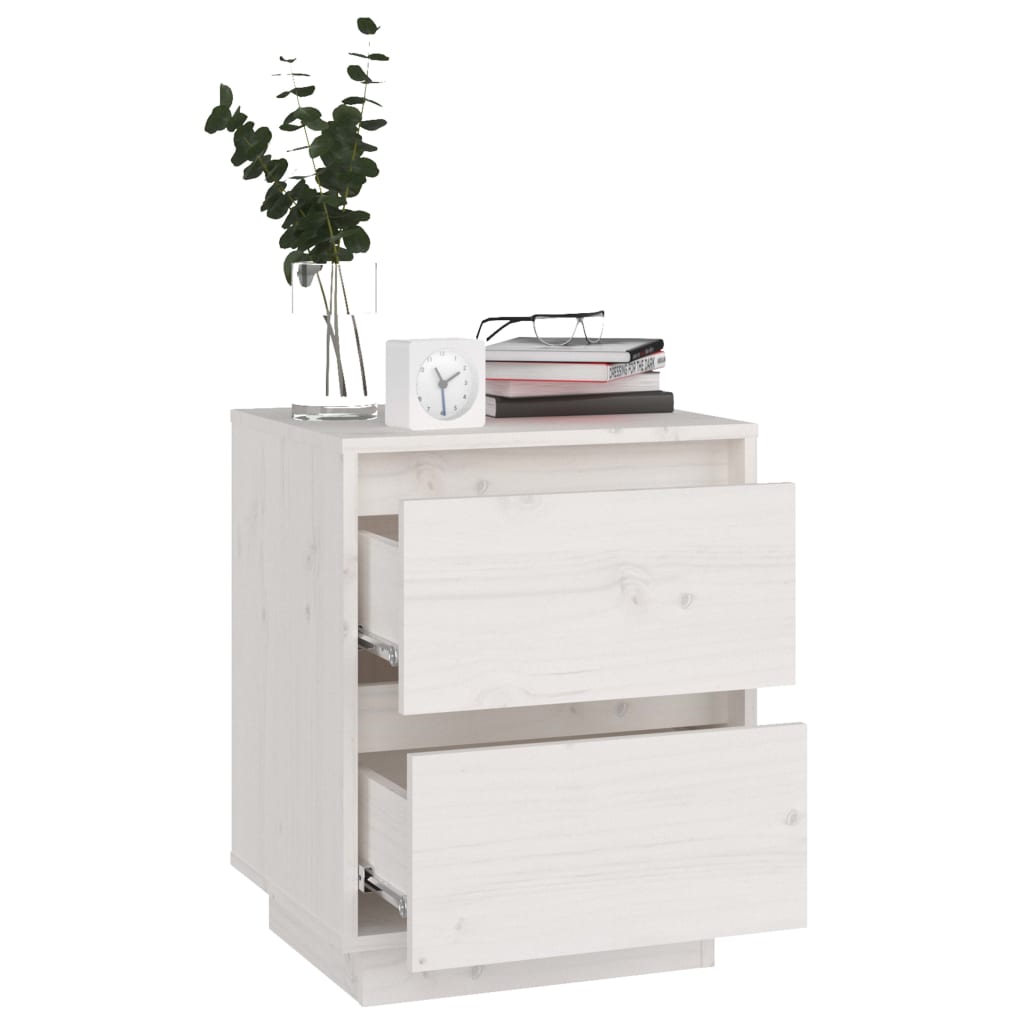 vidaXL Bedside Cabinets 2 pcs White 40x35x50 cm Solid Wood Pine