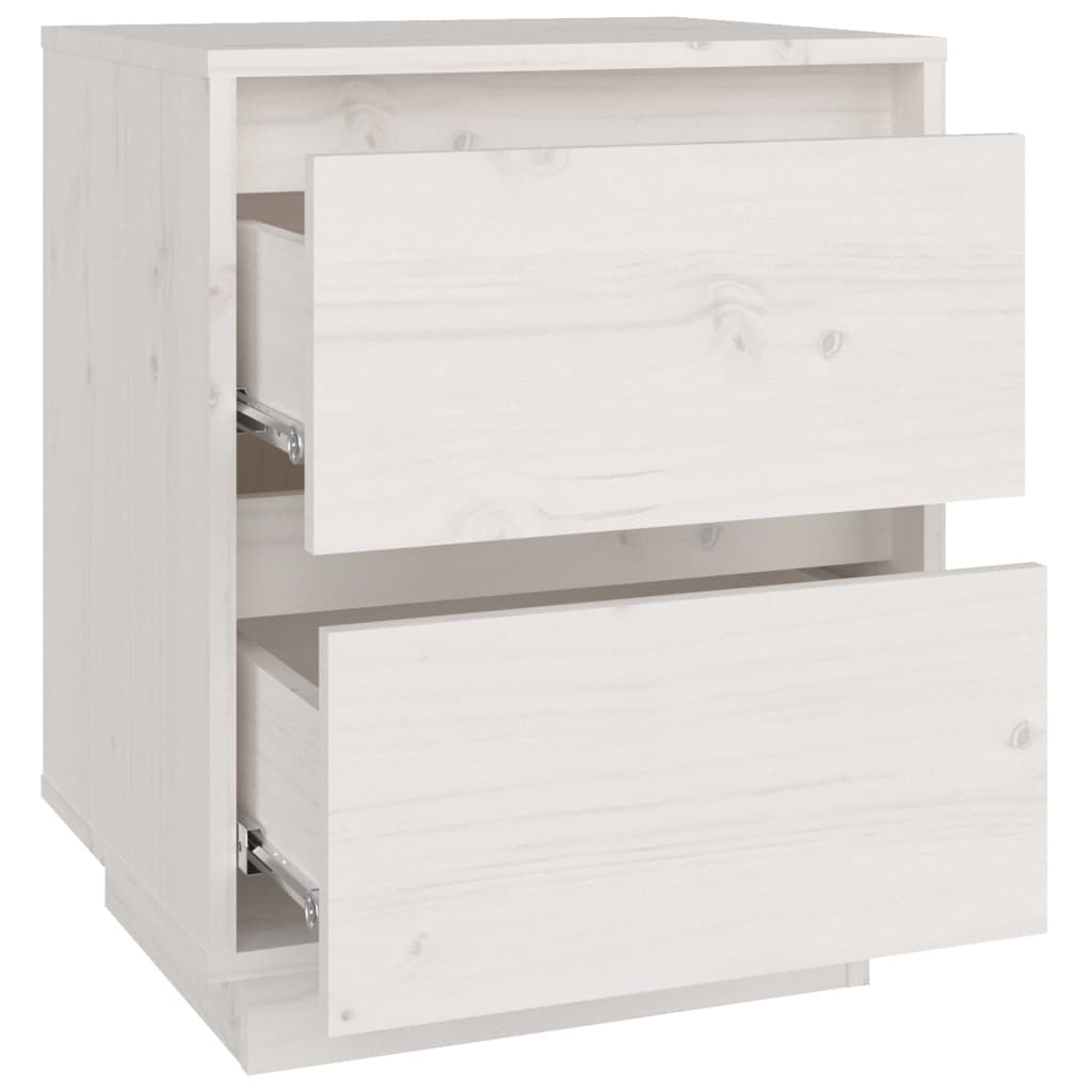 vidaXL Bedside Cabinets 2 pcs White 40x35x50 cm Solid Wood Pine