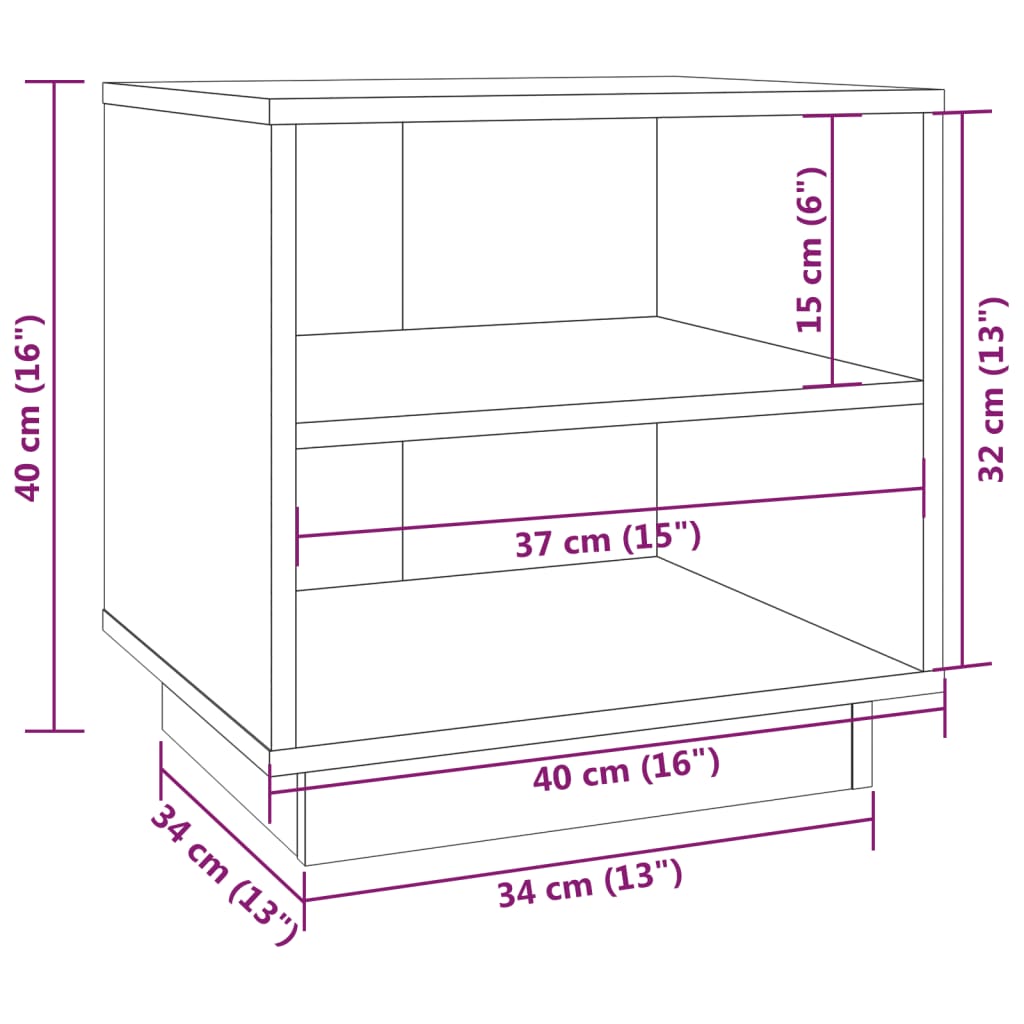 vidaXL Bedside Cabinets 2 pcs 40x34x40 cm Solid Wood Pine