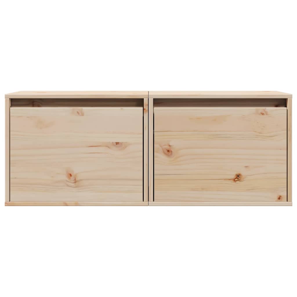 vidaXL Wall Cabinets 2 pcs 45x30x35 cm Solid Pinewood