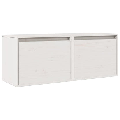 vidaXL Wall Cabinets 2 pcs White 45x30x35 cm Solid Pinewood