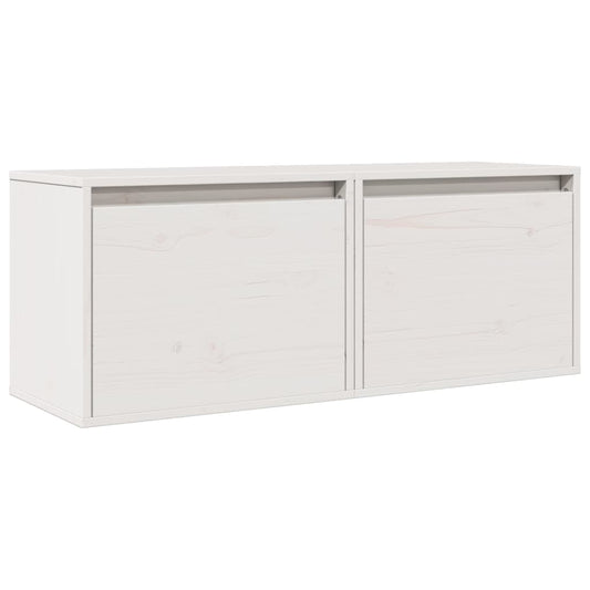 vidaXL Wall Cabinets 2 pcs White 45x30x35 cm Solid Pinewood