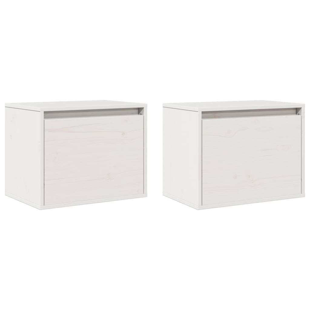 vidaXL Wall Cabinets 2 pcs White 45x30x35 cm Solid Pinewood