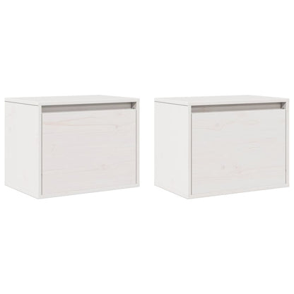vidaXL Wall Cabinets 2 pcs White 45x30x35 cm Solid Pinewood