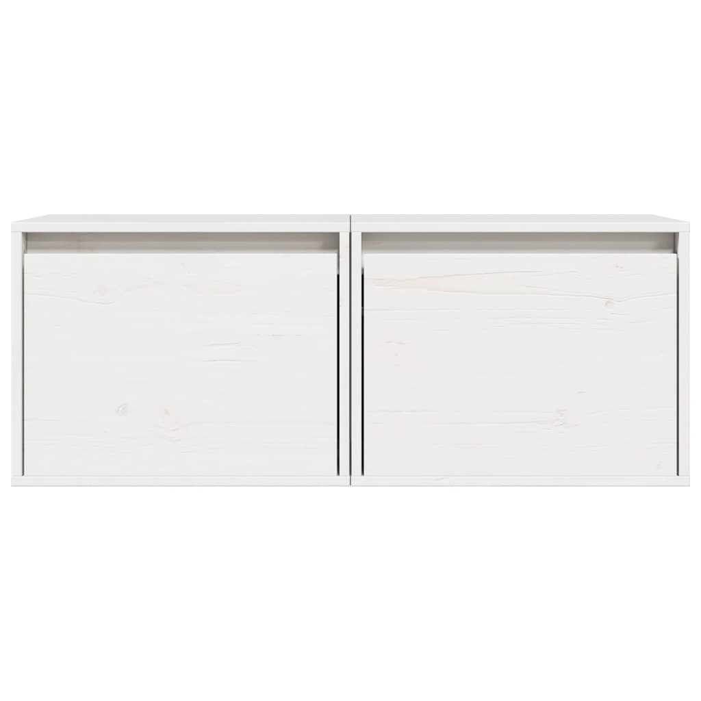 vidaXL Wall Cabinets 2 pcs White 45x30x35 cm Solid Pinewood