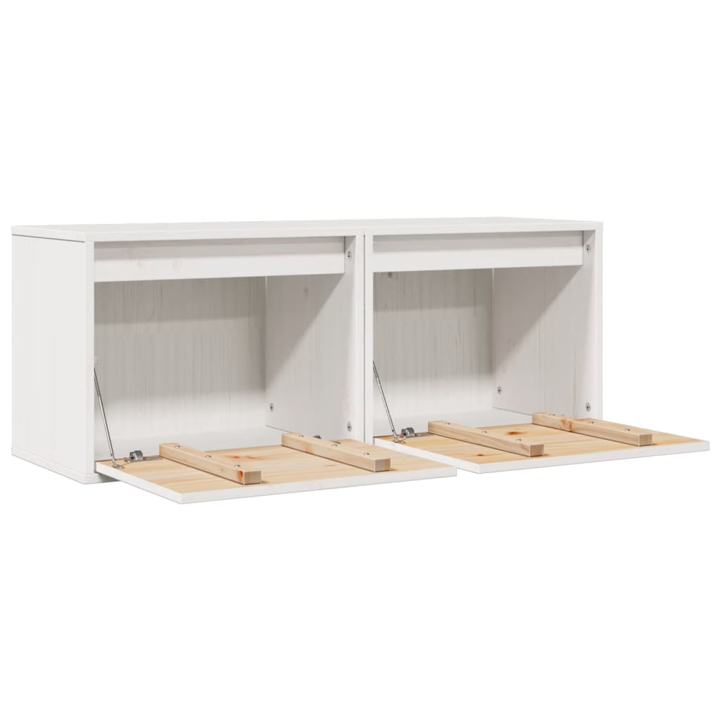 vidaXL Wall Cabinets 2 pcs White 45x30x35 cm Solid Pinewood