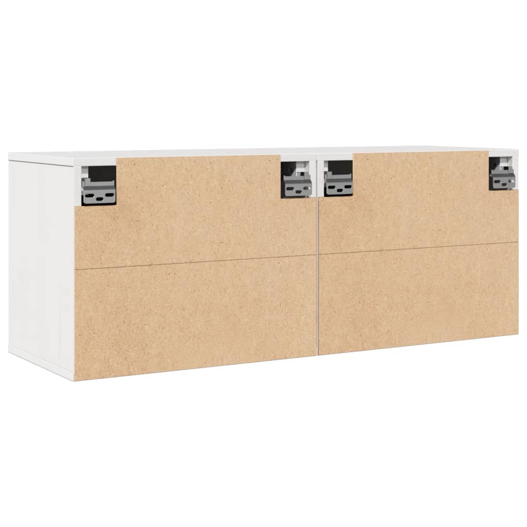vidaXL Wall Cabinets 2 pcs White 45x30x35 cm Solid Pinewood