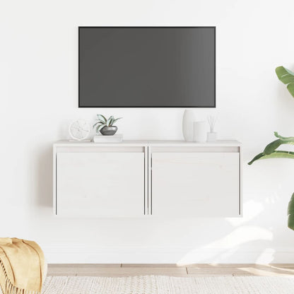 vidaXL Wall Cabinets 2 pcs White 45x30x35 cm Solid Pinewood