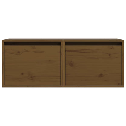 vidaXL Wall Cabinets 2 pcs Honey Brown 45x30x35 cm Solid Pinewood