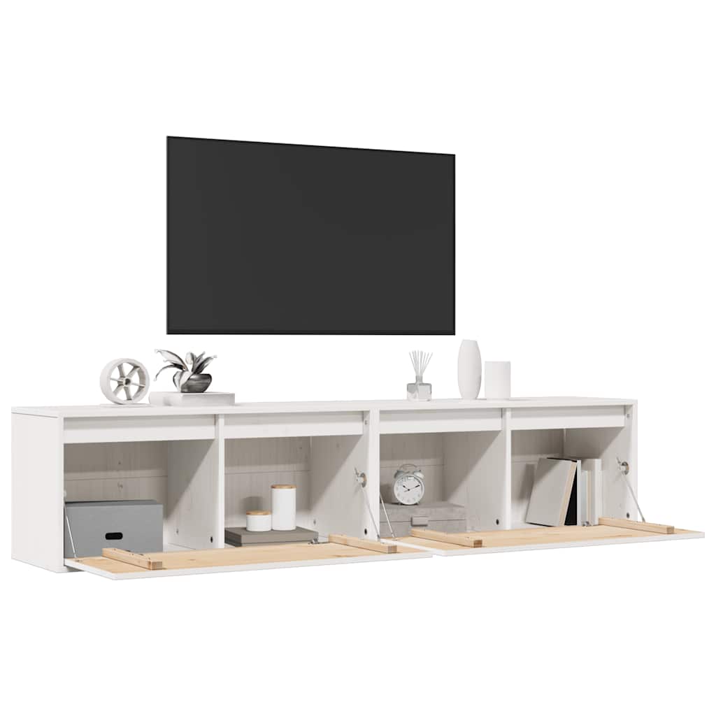 vidaXL Wall Cabinets 2 pcs White 80x30x35 cm Solid Wood Pine
