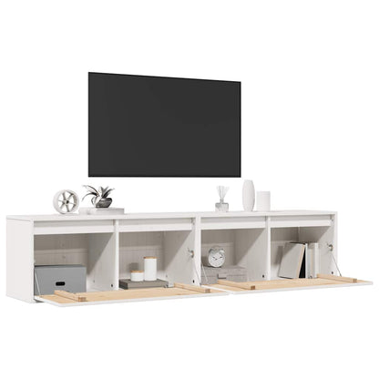 vidaXL Wall Cabinets 2 pcs White 80x30x35 cm Solid Wood Pine