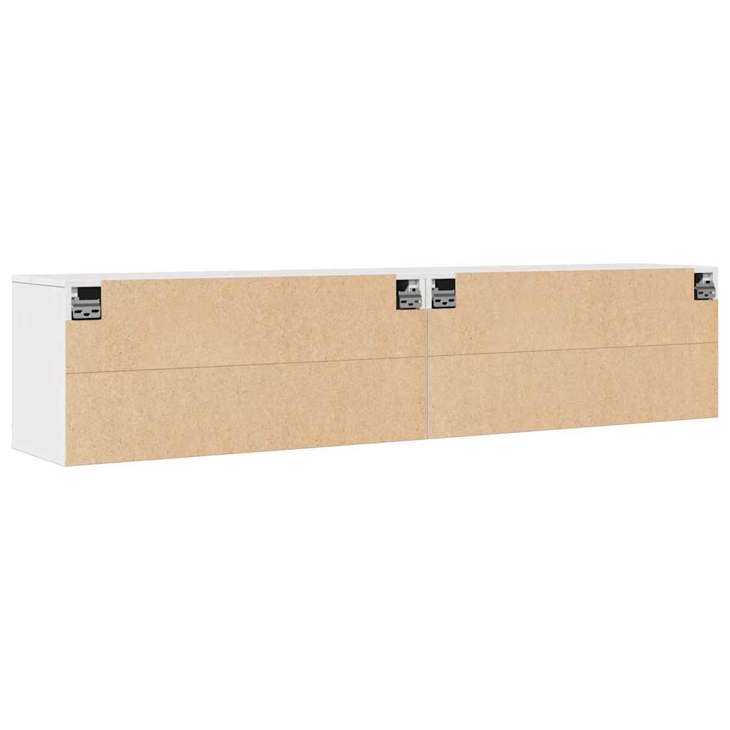 vidaXL Wall Cabinets 2 pcs White 80x30x35 cm Solid Wood Pine