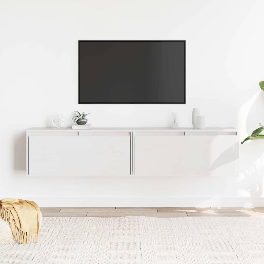 vidaXL Wall Cabinets 2 pcs White 80x30x35 cm Solid Wood Pine