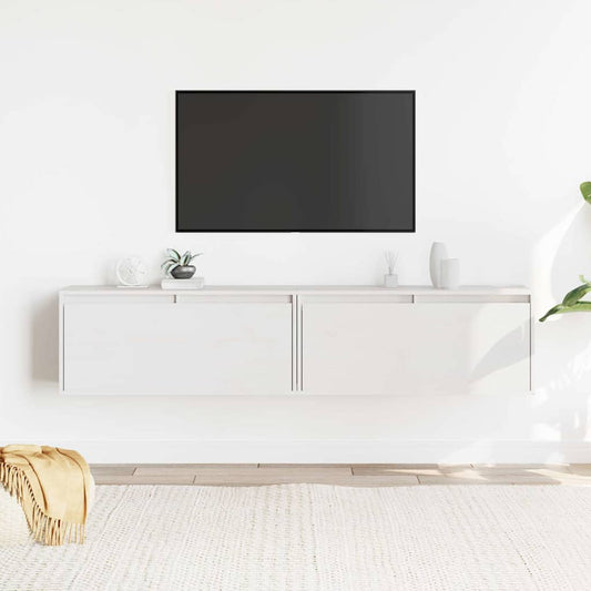 vidaXL Wall Cabinets 2 pcs White 80x30x35 cm Solid Wood Pine