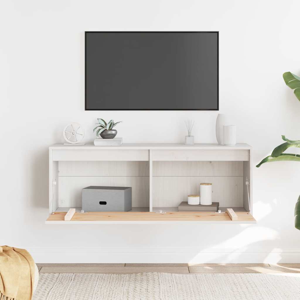 vidaXL Wall Cabinet White 100x30x35 cm Solid Wood Pine