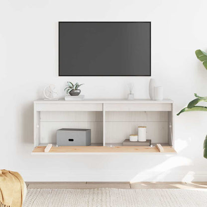vidaXL Wall Cabinet White 100x30x35 cm Solid Wood Pine