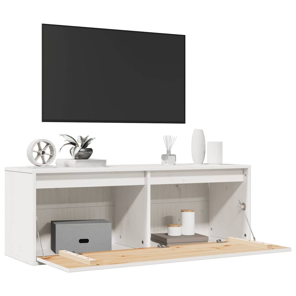 vidaXL Wall Cabinet White 100x30x35 cm Solid Wood Pine