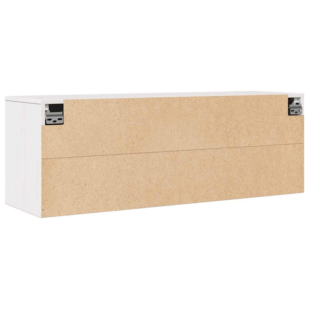 vidaXL Wall Cabinet White 100x30x35 cm Solid Wood Pine