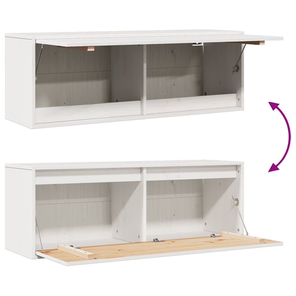 vidaXL Wall Cabinet White 100x30x35 cm Solid Wood Pine