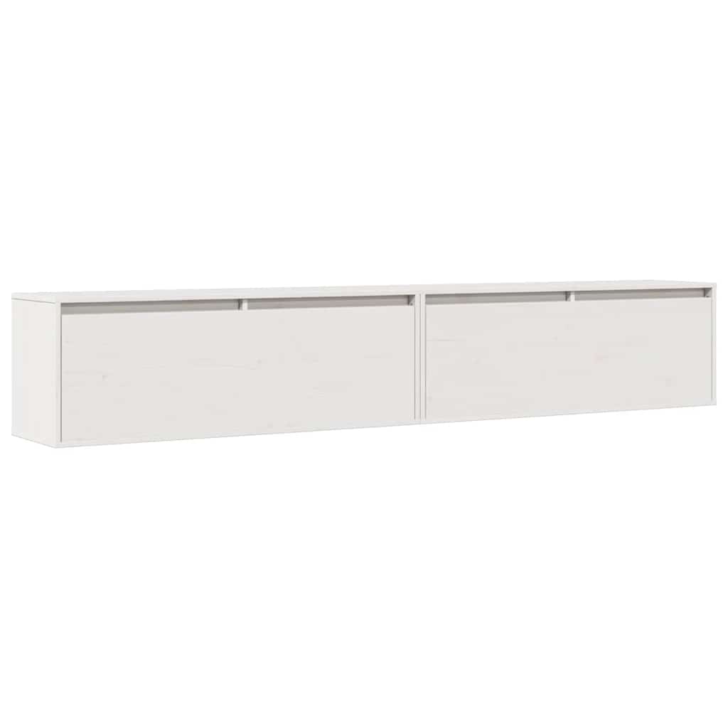 vidaXL Wall Cabinets 2 pcs White 100x30x35 cm Solid Wood Pine