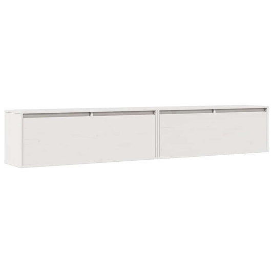 vidaXL Wall Cabinets 2 pcs White 100x30x35 cm Solid Wood Pine