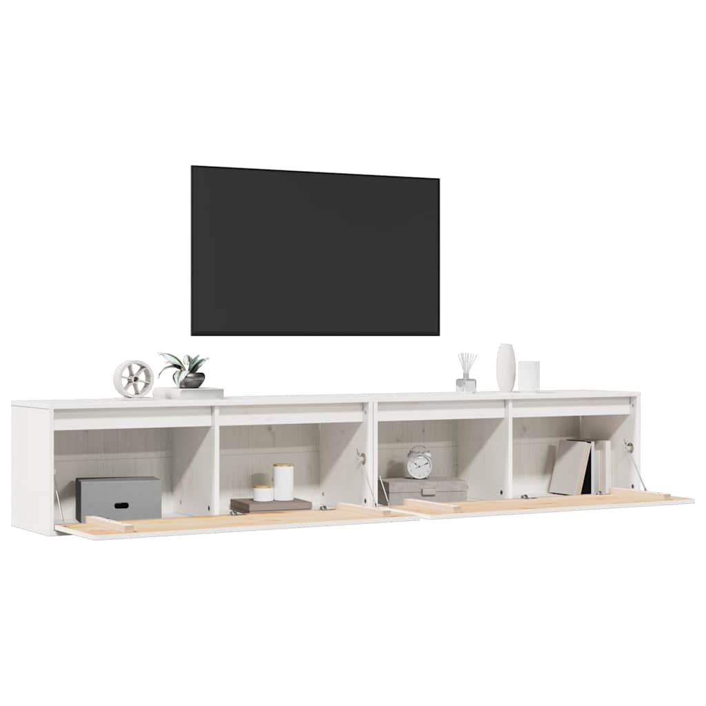 vidaXL Wall Cabinets 2 pcs White 100x30x35 cm Solid Wood Pine