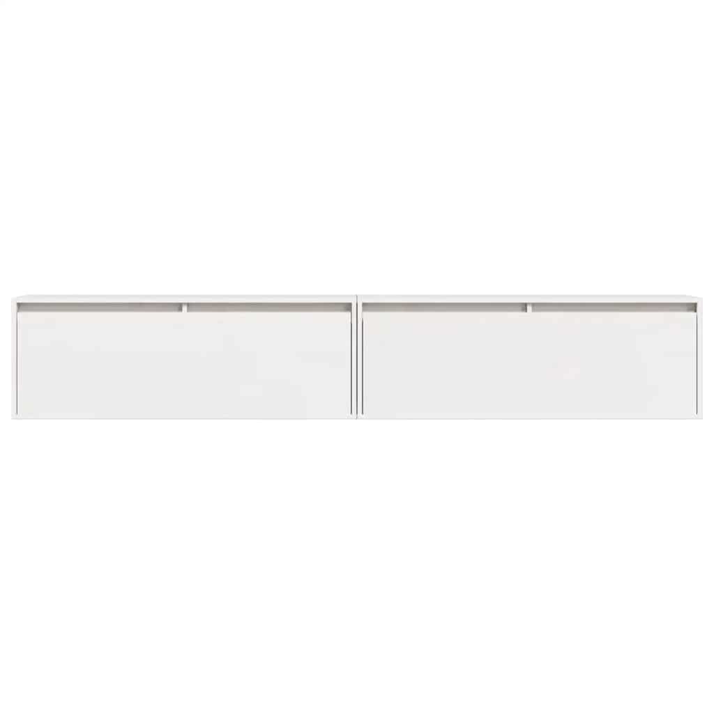 vidaXL Wall Cabinets 2 pcs White 100x30x35 cm Solid Wood Pine