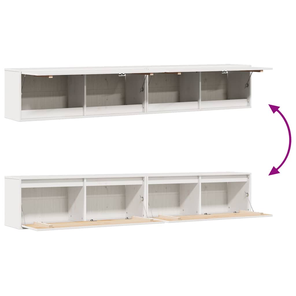 vidaXL Wall Cabinets 2 pcs White 100x30x35 cm Solid Wood Pine
