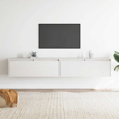 vidaXL Wall Cabinets 2 pcs White 100x30x35 cm Solid Wood Pine