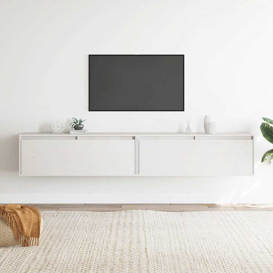 vidaXL Wall Cabinets 2 pcs White 100x30x35 cm Solid Wood Pine