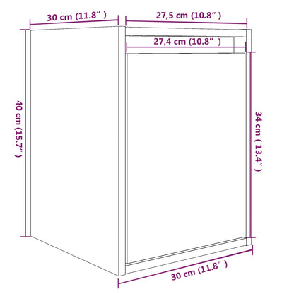 vidaXL Wall Cabinet White 30x30x40 cm Solid Wood Pine