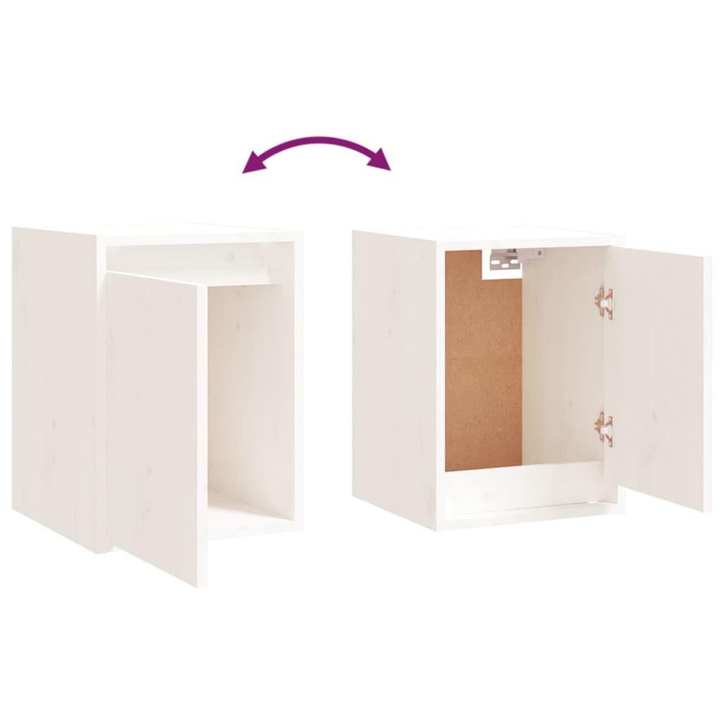 vidaXL Wall Cabinets 2 pcs White 30x30x40 cm Solid Wood Pine