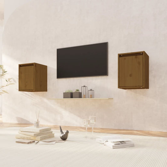vidaXL Wall Cabinets 2 pcs Honey Brown 30x30x40 cm Solid Wood Pine