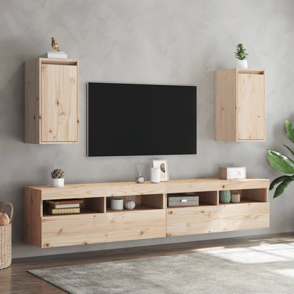 vidaXL Wall Cabinets 2 pcs 30x30x60 cm Solid Wood Pine