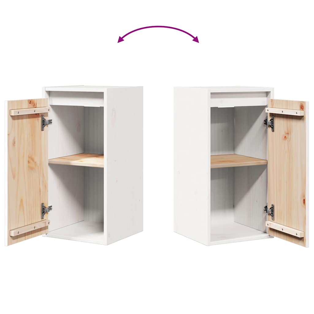 vidaXL Wall Cabinet White 30x30x60 cm Solid Wood Pine