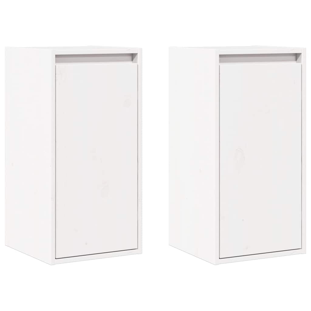 vidaXL Wall Cabinets 2 pcs White 30x30x60 cm Solid Wood Pine