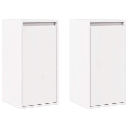 vidaXL Wall Cabinets 2 pcs White 30x30x60 cm Solid Wood Pine