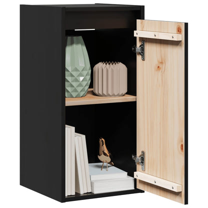 vidaXL Wall Cabinets 2 pcs Black 30x30x60 cm Solid Wood Pine