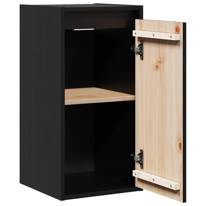 vidaXL Wall Cabinets 2 pcs Black 30x30x60 cm Solid Wood Pine