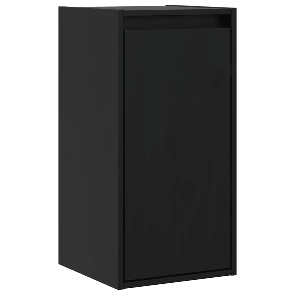 vidaXL Wall Cabinets 2 pcs Black 30x30x60 cm Solid Wood Pine