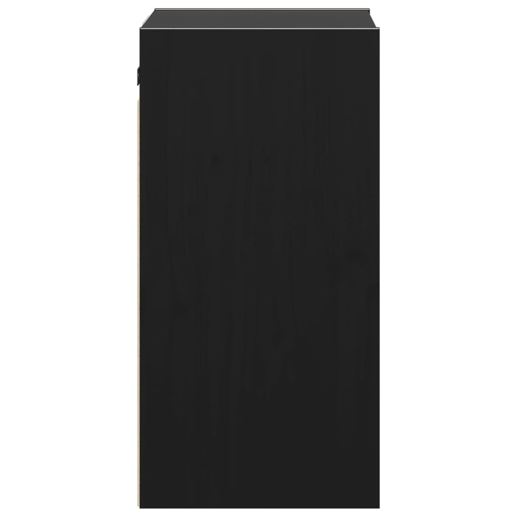 vidaXL Wall Cabinets 2 pcs Black 30x30x60 cm Solid Wood Pine