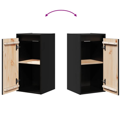 vidaXL Wall Cabinets 2 pcs Black 30x30x60 cm Solid Wood Pine